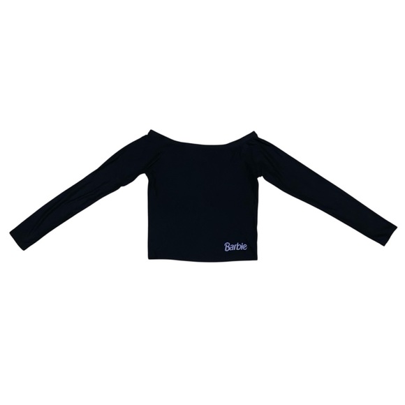 Barbie Retro Black Off-Shoulder Long Sleeve Top - Picture 4 of 10